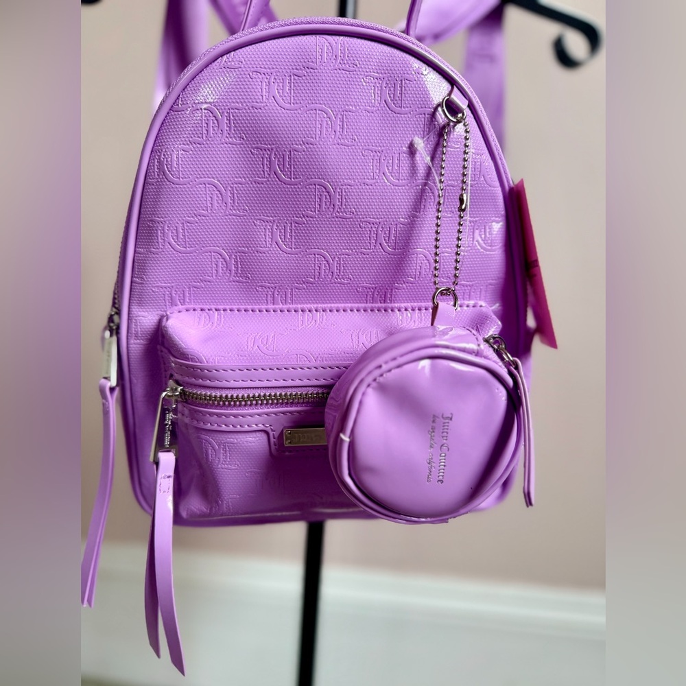 Juicy Couture Rosie Mini Backpack Lavender Purple Embossed Logo NWT Y2K - Picture 2 of 9